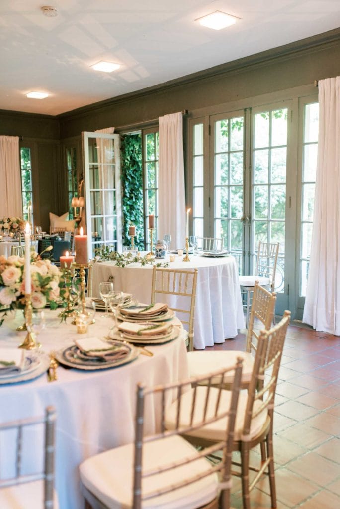 10 Dreamy Mansion Wedding Venues in New England: The exquisite wedding reception setup at Lord Thompson Manor