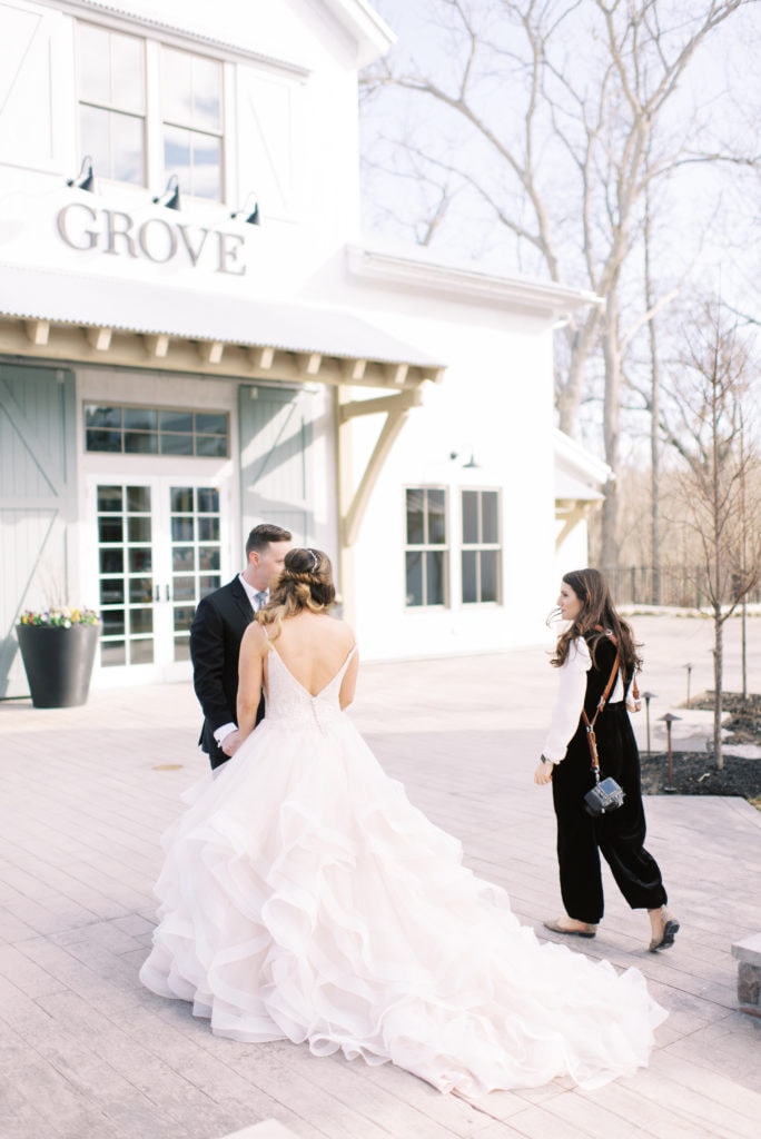 Marcela Plosker photographing a wedding couple in North Shore, Massachusetts 
