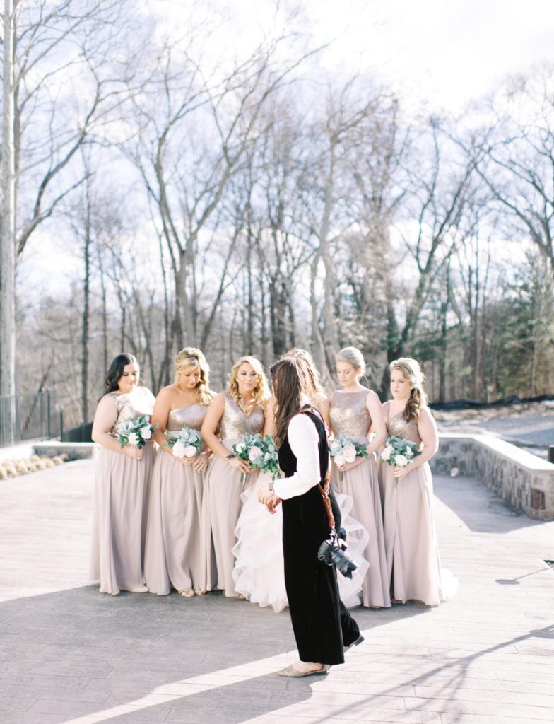 Marcela Plosker photographing a bridal party in North Shore, Massachusetts 