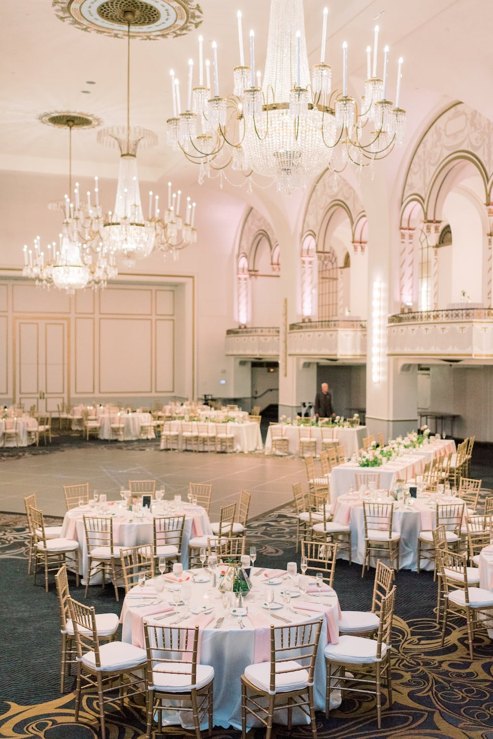 Grandiose wedding reception set up at the Fairmont Copley Plaza Wedding in Boston